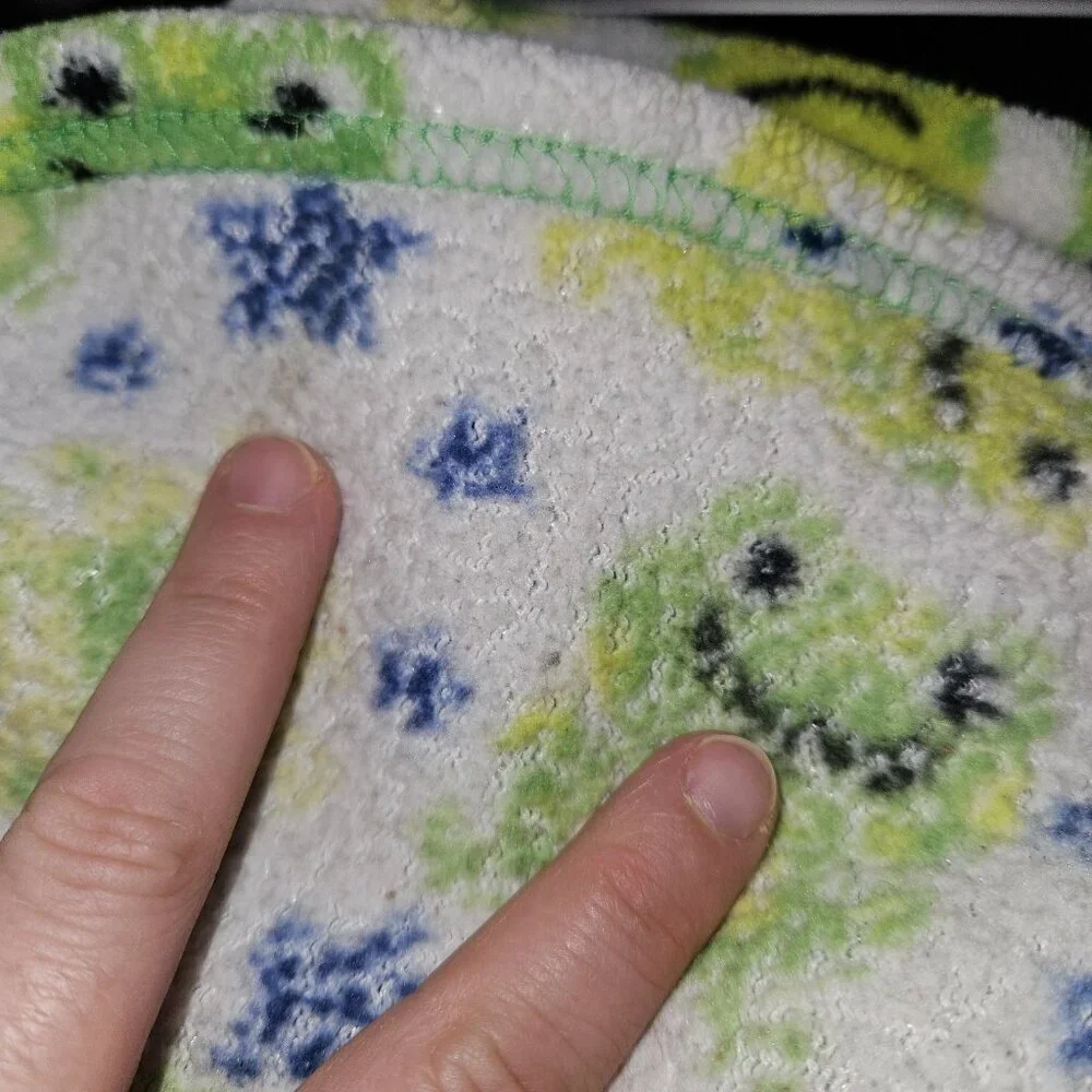 Cutie Pie Green Frog Fleece Baby Blanket Lovey Boy Girl Blue Star READ AS IS